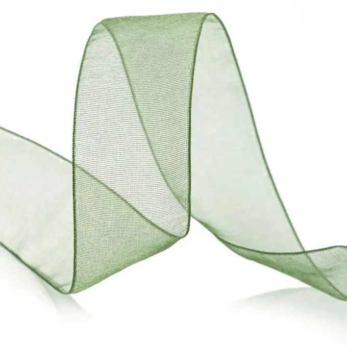 Organdi-Band 25mm Kaki – Dekorationsband Sichere Zahlung