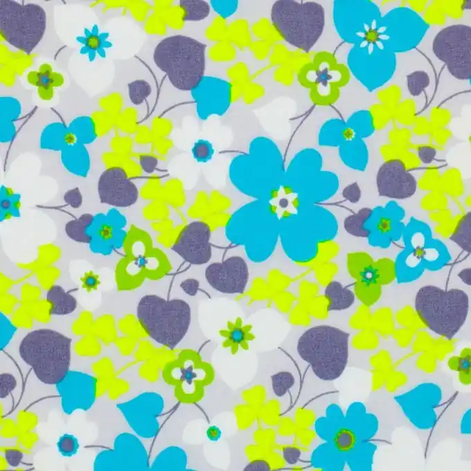 Popeline-Stoff Große Blumen Neon-Gelb 145cm Breite Expressversand