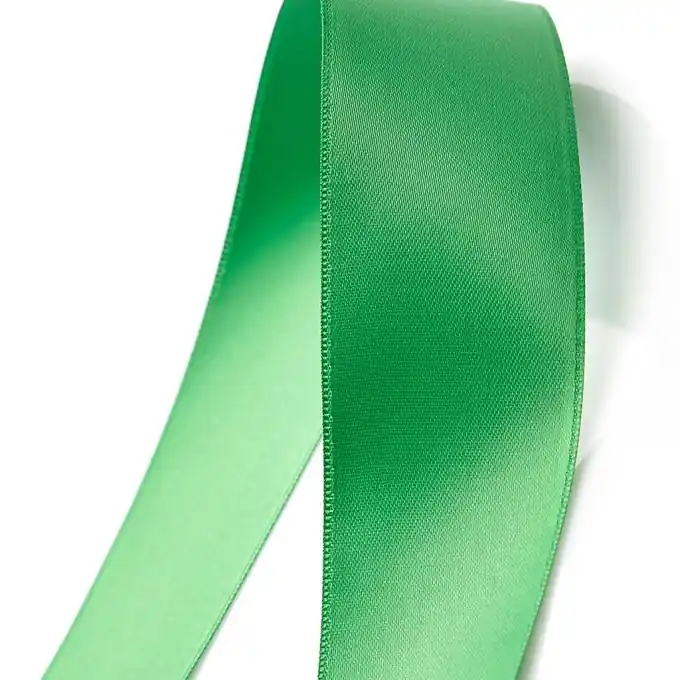 Neu Doppelseitiges Satinband 39mm Mittelgrün