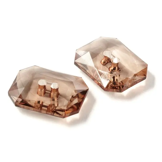 Bestpreis Rechteckige Schmuckknöpfe 25x32mm – Rauchfarben