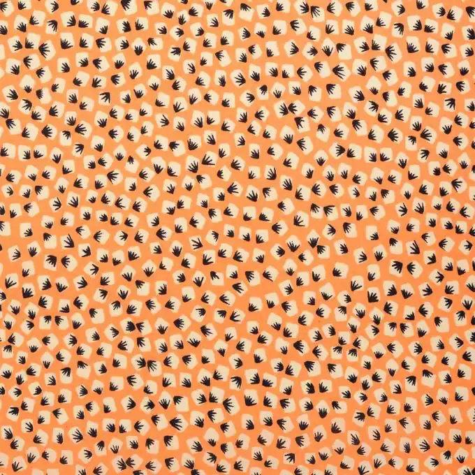 Viskosestoff Palme Orange 145 cm Breite Top-Seller
