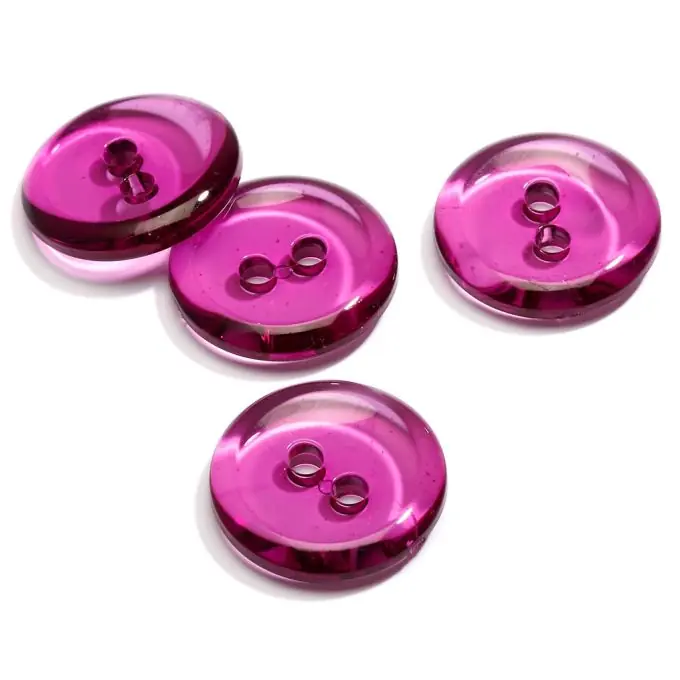 Gratis Versand Transparenter, violetter 2-Loch-Knopf 22mm