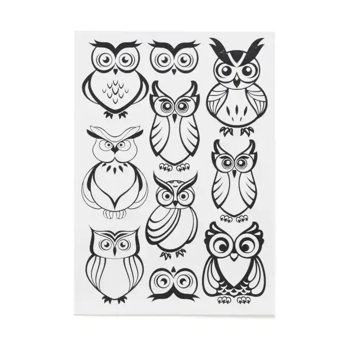 Kostenfreie Lieferung Thermocollant Chouettes Aufnäher Schwarz 22×31 cm