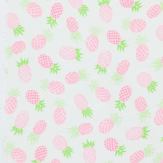 Ausverkauf Viskosestoff Ananas Rosa/Grün 145cm Breite