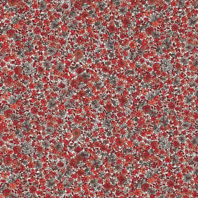 Sichere Zahlung Viskosestoff Blumenmuster Kaki-Rot 145 cm Breite