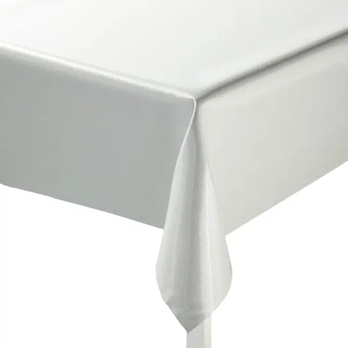 Neue Ware Glitzertischdecke Perlgrau 140cm Breite