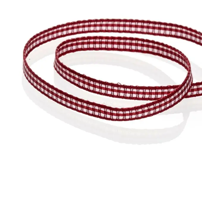 Highlight Vichy-Karoband 6 mm bordeaux – Dekoratives Band