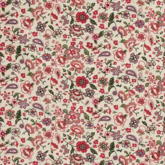 Veloursstoff Kleine Blumen 145cm Laize Knallerangebot