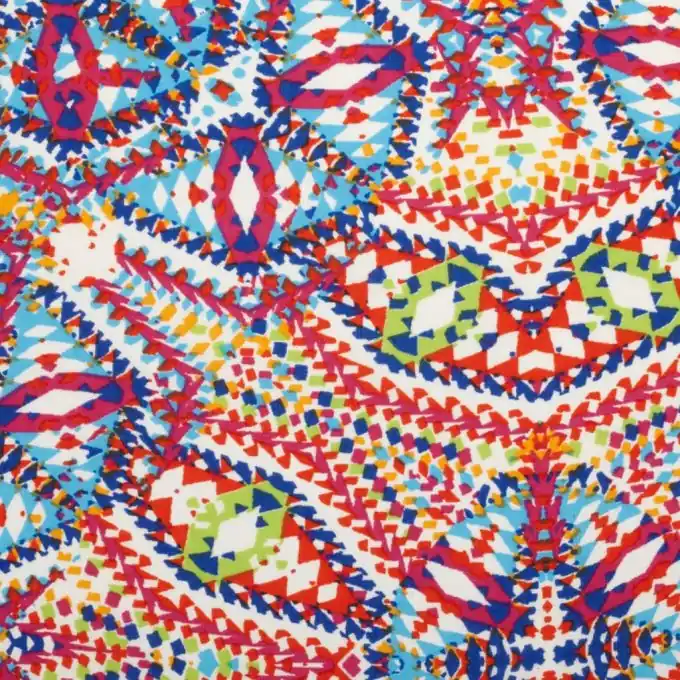 Viskose Voile Stoff Mosaikdruck 145 cm Breite Online Kaufen