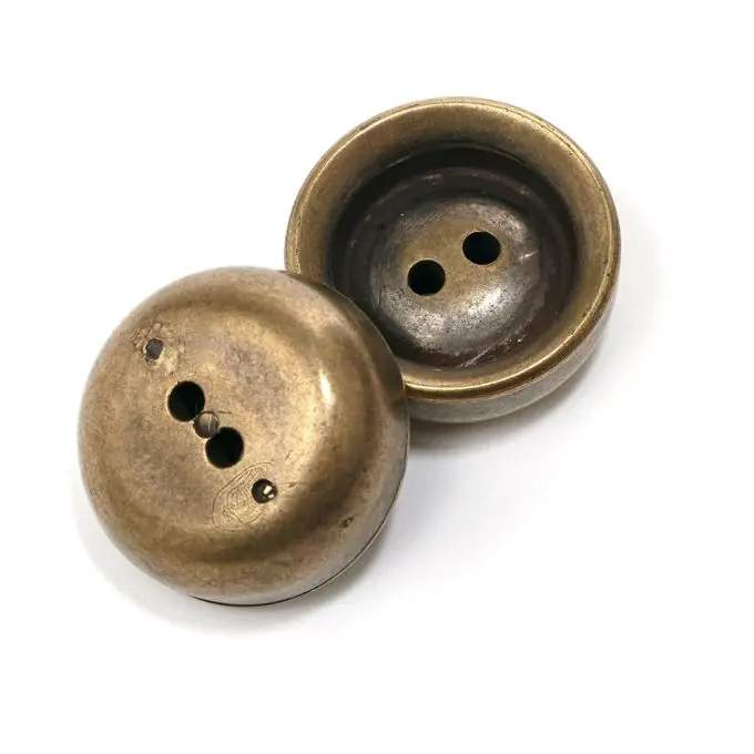 Preis Gesenkt Bronzefarbener Knopf 27mm mit 2 Löchern und feinem Rand