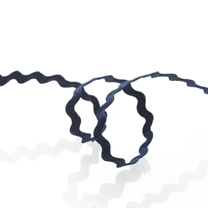 Zacklitze, marineblau, 8 mm Handgefertigt