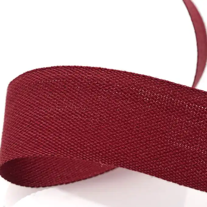 Preis Gesenkt Band aus Baumwoll-Köperstoff – Bordeauxrot