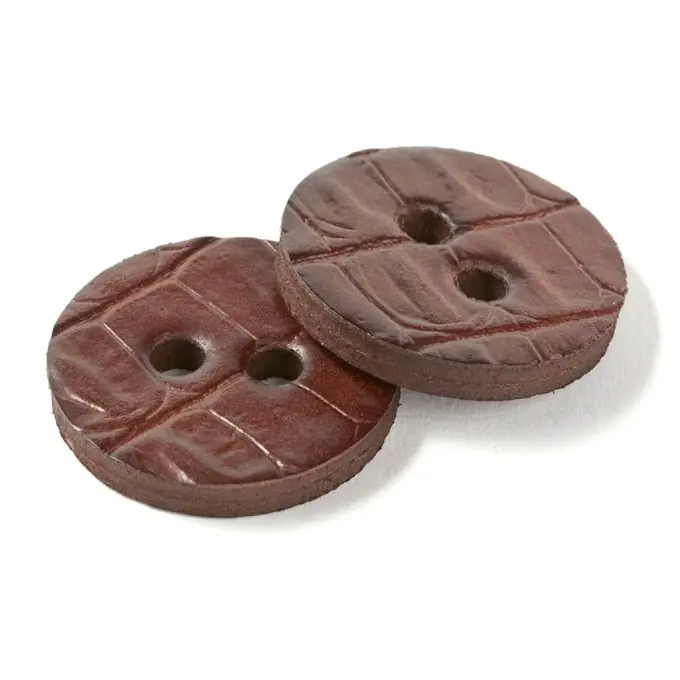 Markenware Krokodil-Lederknöpfe Ø35mm Braun