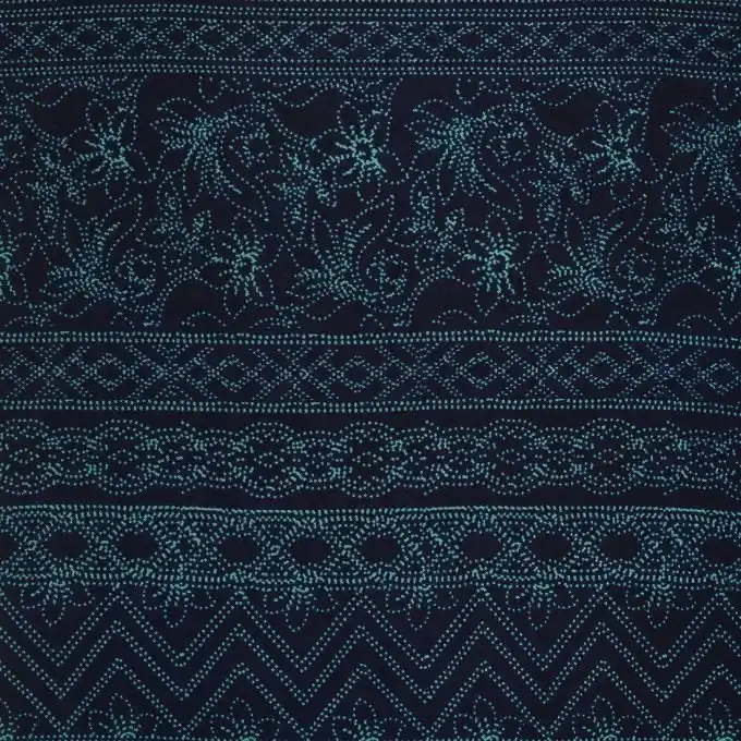 Viskosestoff Ikat Blaue Punkte 140cm Breite Sale