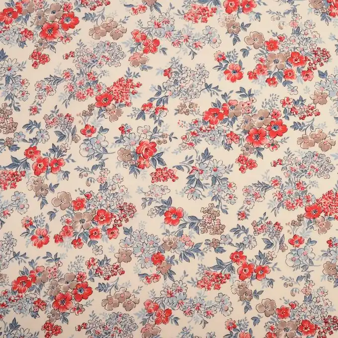 Sonderaktion Viskosestoff Blumenmuster Rot 145 cm Breite