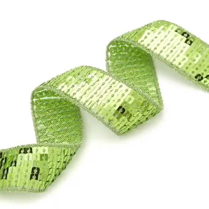 Band mit quadratischen Pailletten – Anisgrün Saisonangebot