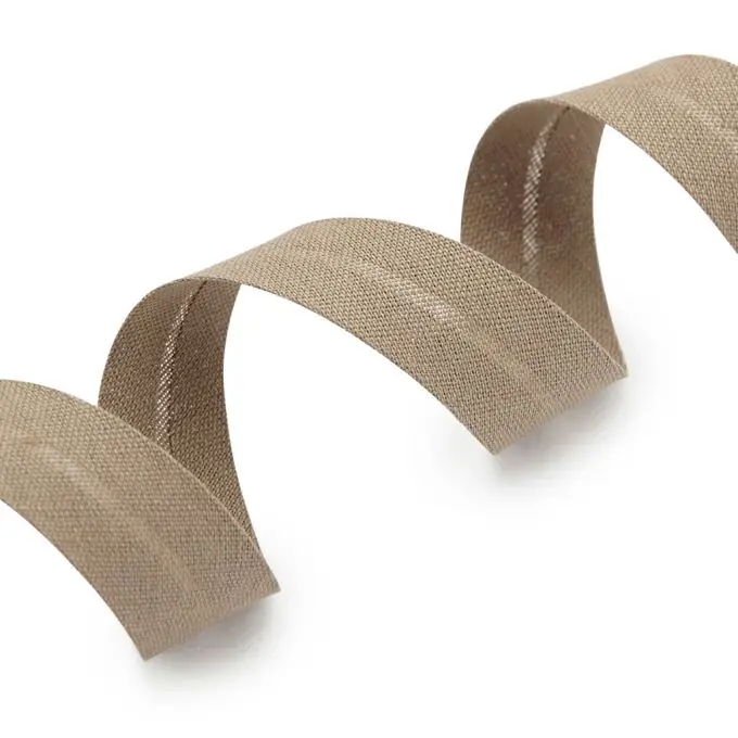 Bestpreis Schrägband aus Leinen, graubraun