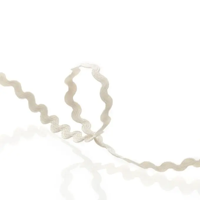 Geprüft Zackenlitze, naturfarben, 8 mm