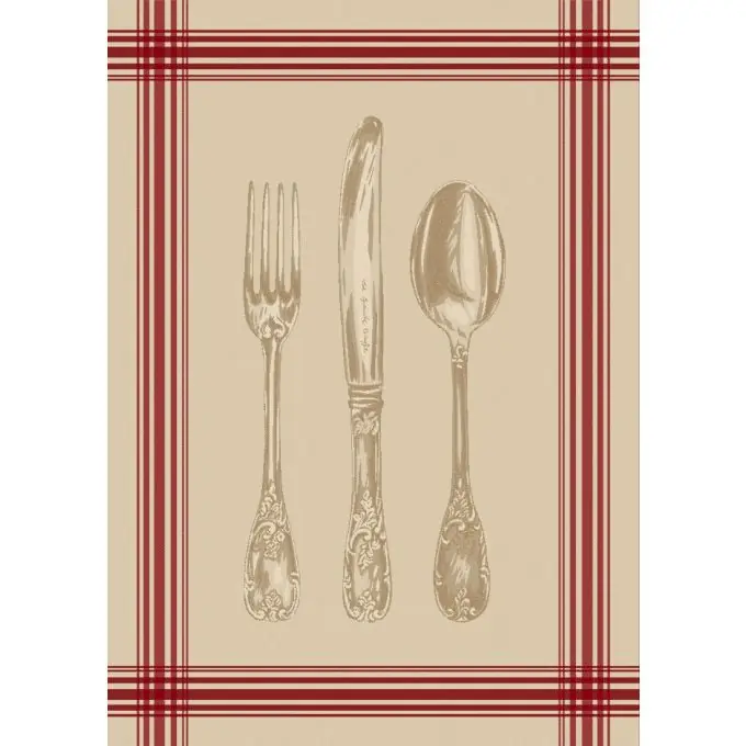 Nur Heute Gewebtes Geschirrtuch aus 100% Baumwolle in Beige mit Retro-Look und farbigen Streifen – 50 x 70 cm