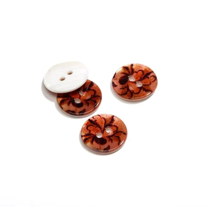 Blumenknopf 15 mm Orange Perlmutt Zweiloch Jetzt Bestellen