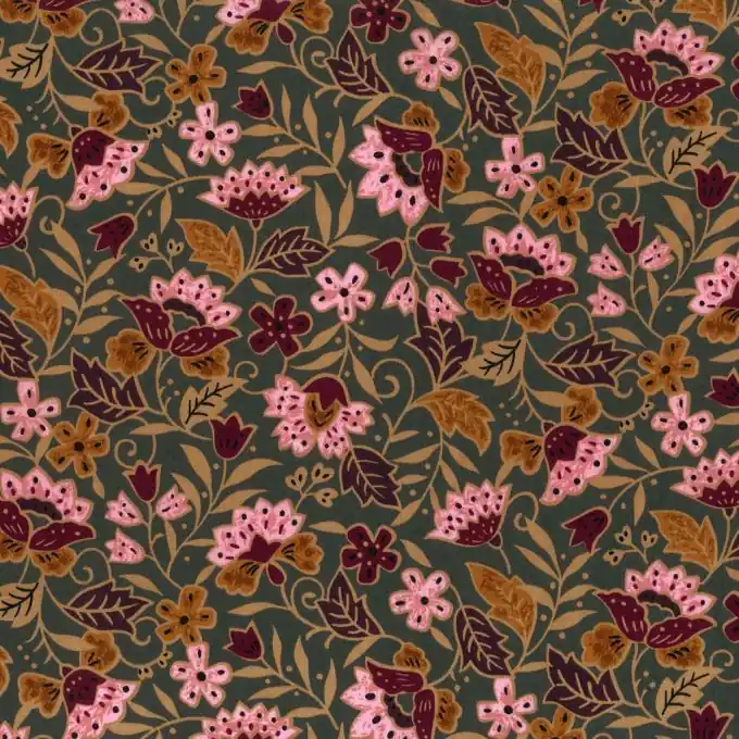 Baumwollpopeline mit Blumenmuster 140 cm Breite Echt