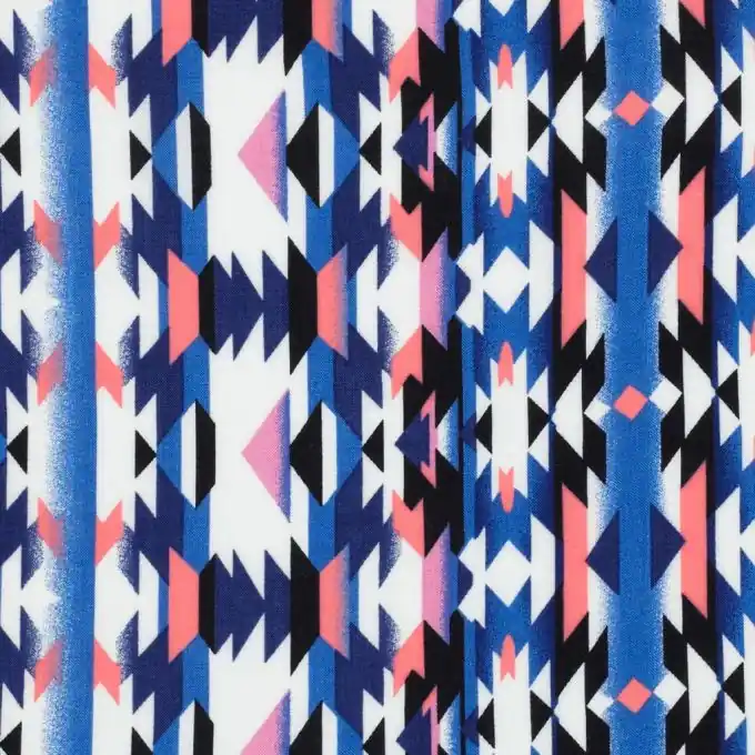 Ikat Viskosestoff Blau Pink 140cm Breite Top-Seller