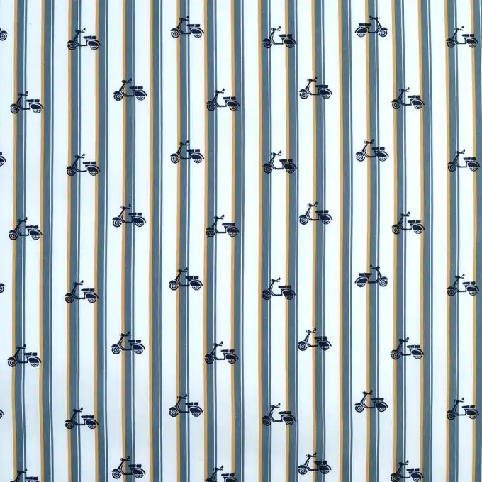 Scooter Gestreifte Popeline 145cm Breite Handgefertigt