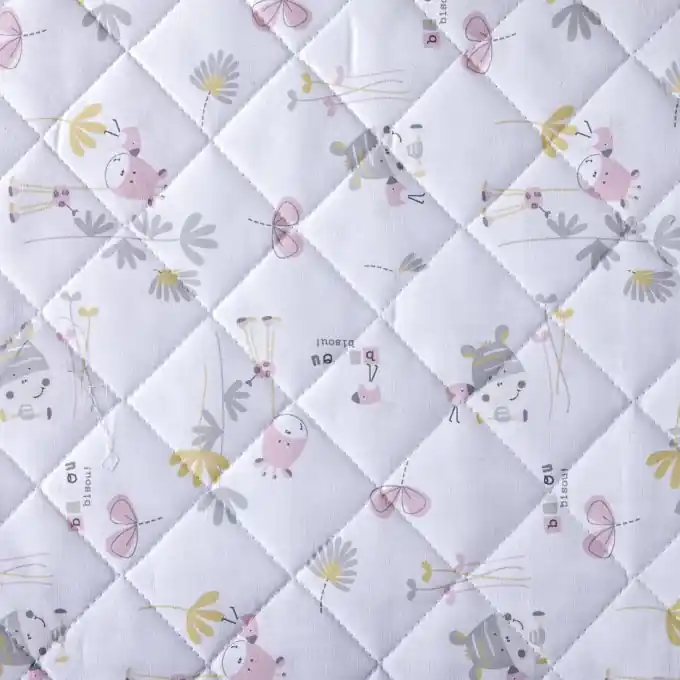 Sale Gesteppter Stoff Bisous Rose 150cm Breite