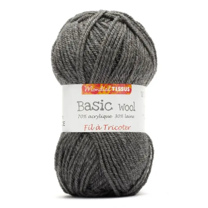 Geld-Zurück-Garantie Strickgarnknäuel Basic Wool, anthrazitgrau