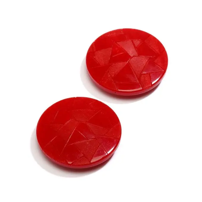 Roter Lasergravur Perlmuttknopf 27mm Billig