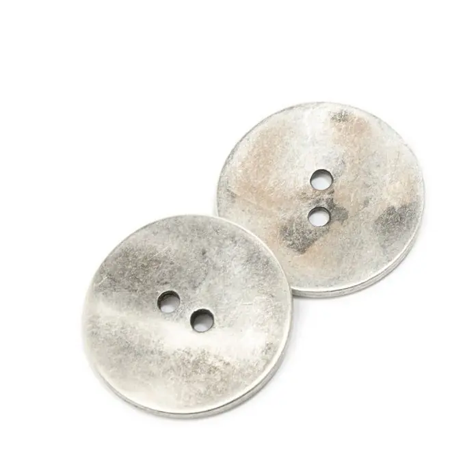 Aktuell 2-Loch-Metallknopf 27mm Agoya-Stil Silber