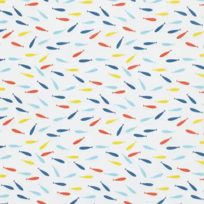 Versand Am Gleichen Tag Baumwollstoff Kleine Fische 160cm Breite