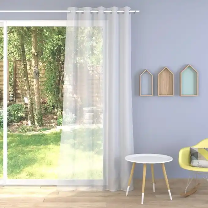 Mengenrabatt Beschwerte Gardinen Plein Jour, naturfarben, in großer Breite