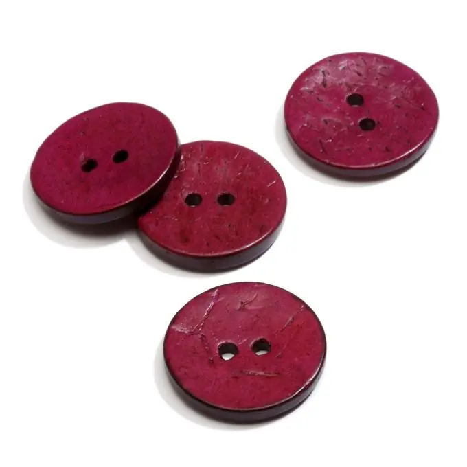 2-Loch Kokosknopf 22mm Bordeauxrot Bestpreis