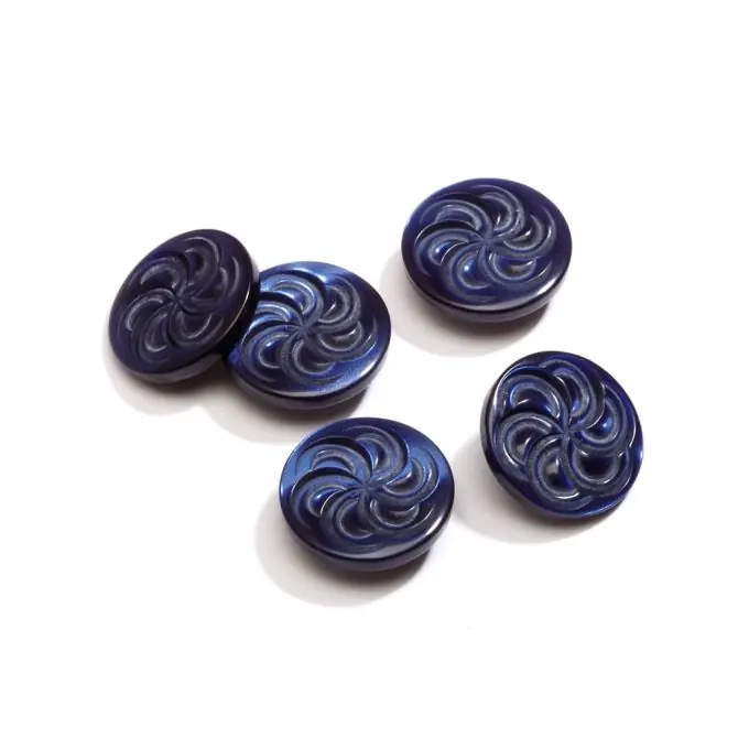 Marineblaue Lasergravur-Spiralknopf 15mm Billig