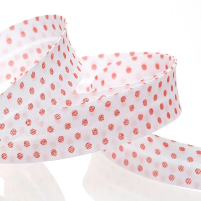 Bestseller Koralle Gepunktetes Schrägband 20mm Weiß