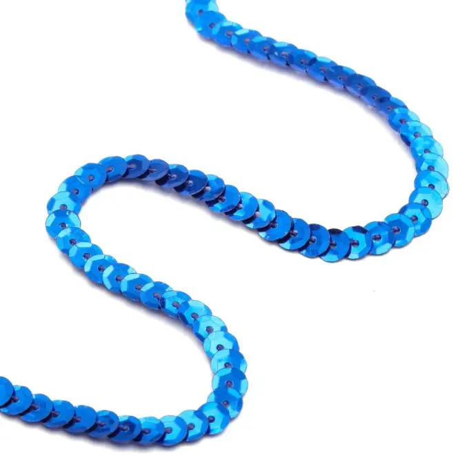 Pailletten-Band, Meterware – Blau Schneller Versand