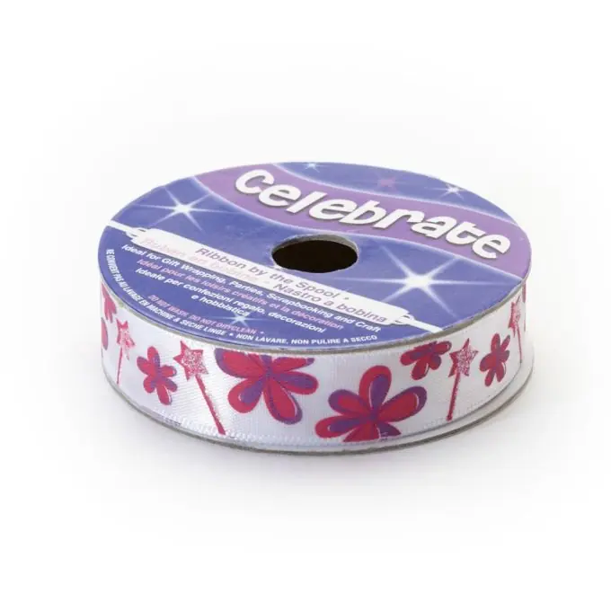 Satinbandspule mit Blumen Billig