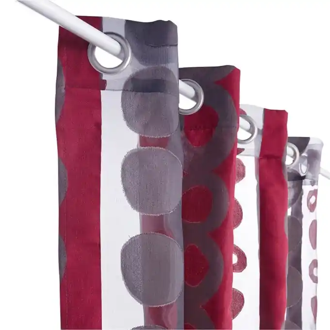 Organza-Vorhang Oval & Streifen 140×260 cm – Transparent Großhandel