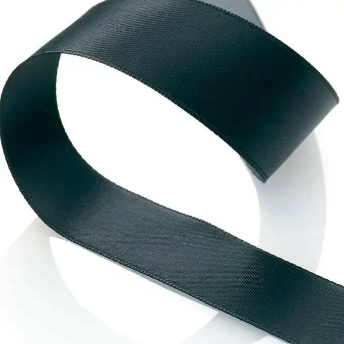 Echt Satinband doppelseitig 25 mm Schwarz