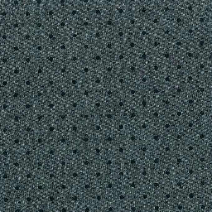 Gratis Versand Chambray-Stoff Blau mit Punkten, 145 cm Breite