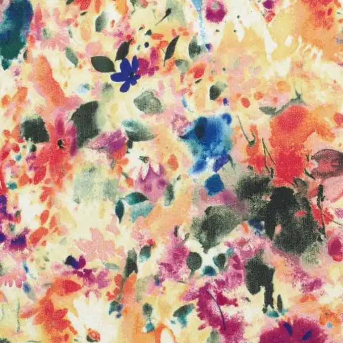 Blumen Satin Stoff 145cm Breite Multicolor Finale Aktion