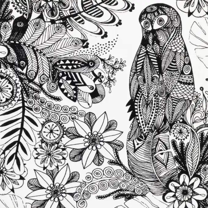 Jetzt Zugreifen Panduro Stoffcoupon Doodling Flowers 50×70 cm