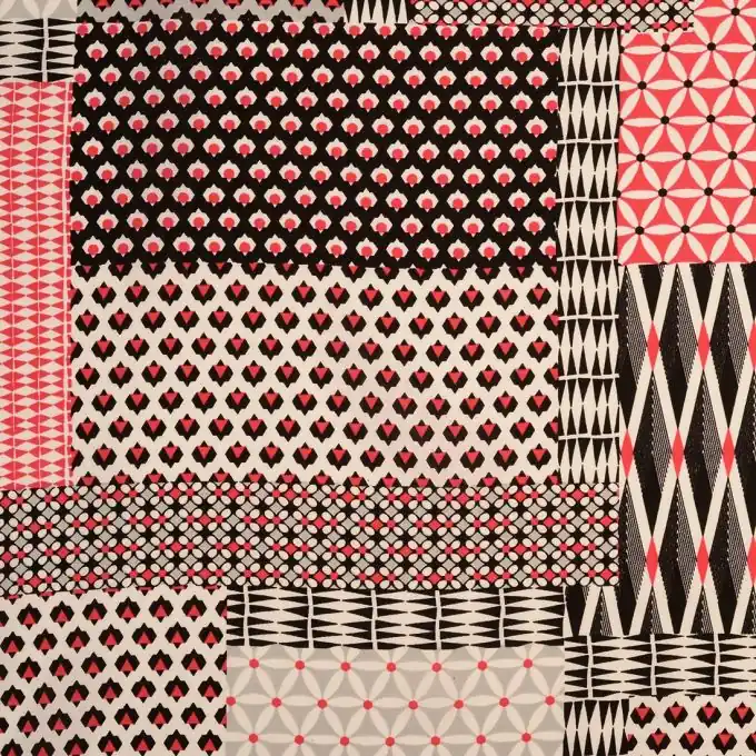 Bestpreis Viskosestoff Karomuster Rot-Schwarz 145cm Breite