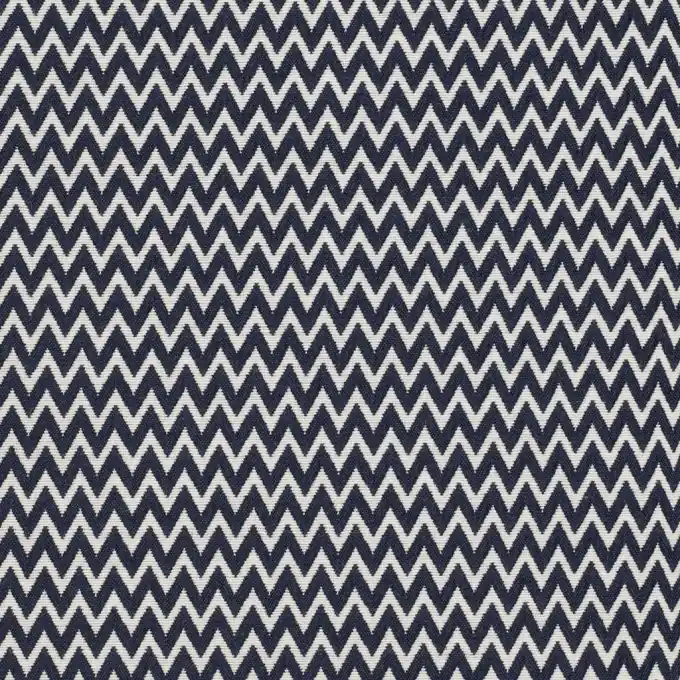 Heißes Angebot Jacquard Stoff Chevron Ecru-Marine 137 cm Breite