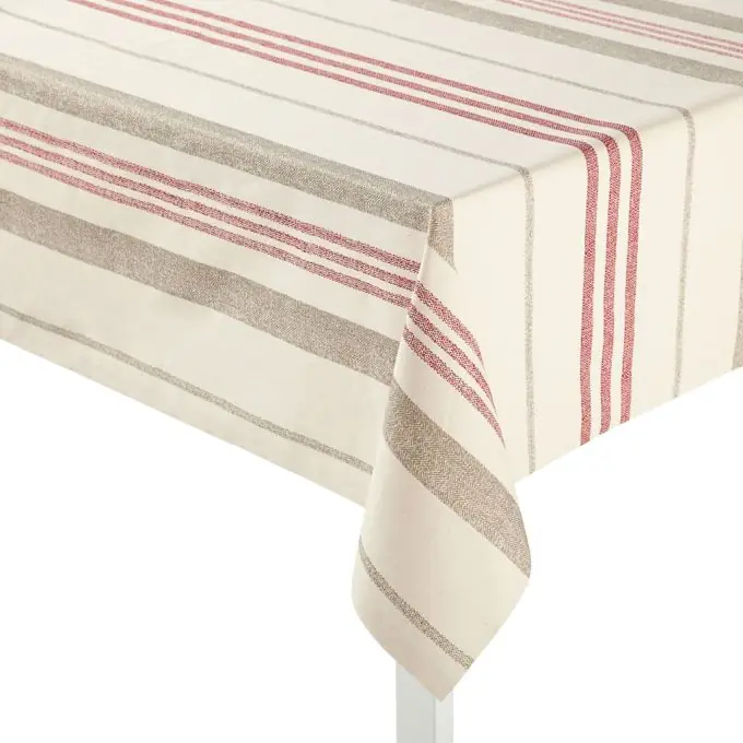 Meistverkauft Beschichtete Tischdecke Rivage Rot Gestreift 160cm