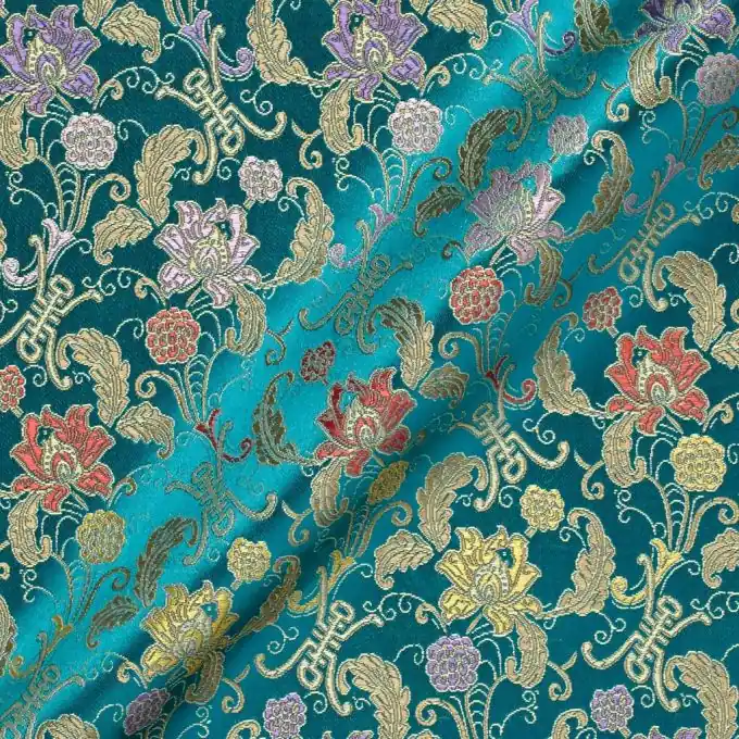 Asiatischer Blumenstoff Blau 140cm Laize Sichere Zahlung