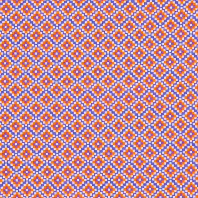 Super-Preis Popeline Stoff Mosaic 145cm Orange Fluo