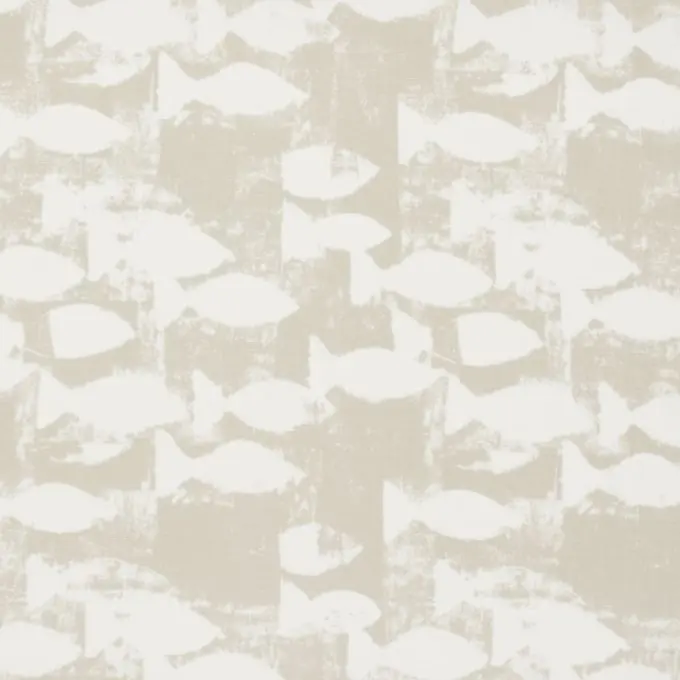 Baumwollstoff beschichtet mit Fischen, 137cm Breite Neu Im Sortiment