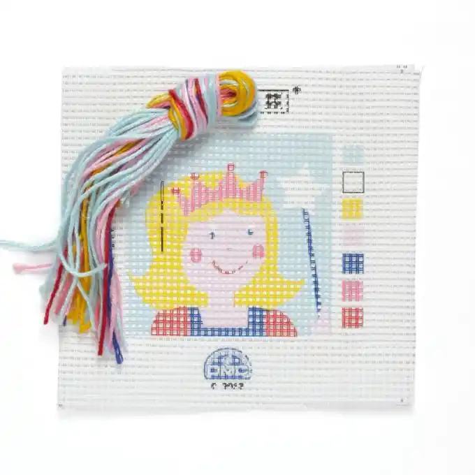 Markenprodukt Prinzessinnen Grobstrick-Set 15×15 cm – Stickerei Kit